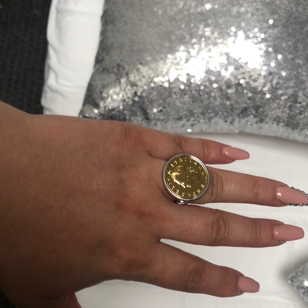 Italian gold coin ring